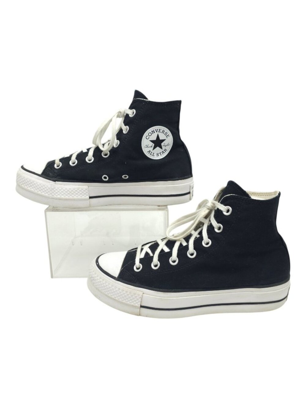 Converse Chuck Taylor All Star Canvas Sneakers Womens 8 Platform High Top Black